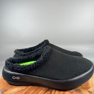 OOFOS OOCOOZIE Black Fleece Lined Clog Shoes Men's M12.5 EU 45.5